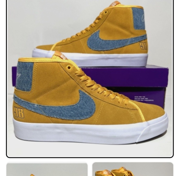 Nike Shoes - NIKE SB ZOOM BLAZER size 10 MID PRO GT Grant Taylor University Gold